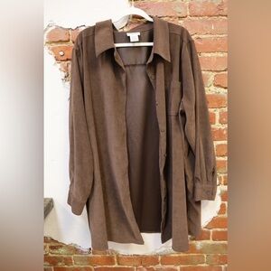 vintage button down shacket shirt/dress